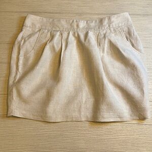 21 100% Linen Lined Mini‎ Skirt Size Large